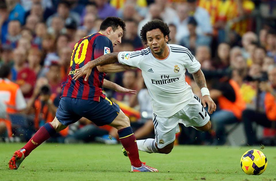 Messi tranh bóng với Marcelo