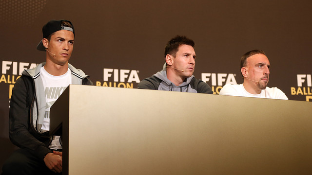 Cristiano, Messi và Ribery trong buổi phỏng vấn