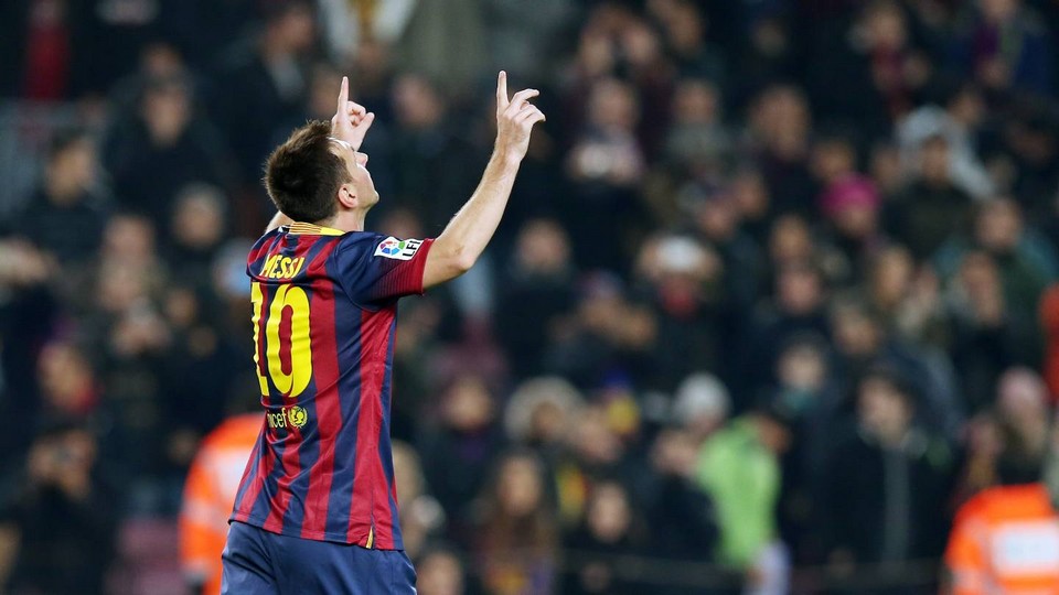 Messi ăn mừng bàn thắng trước Getafe