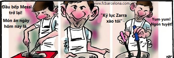 Biếm họa 13-2-2014: Đầu bếp Messi trở lại